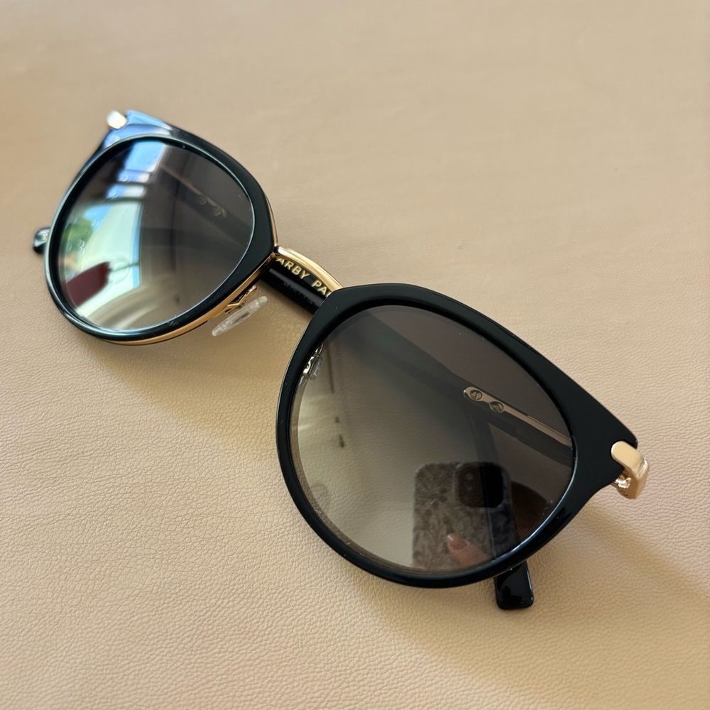 Warby Parker Whittier Black and Gold Sunglasses